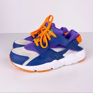 Nike Air Huarache Run 704949-111 Purple Orange Sneakers Kids size 3Y Youth